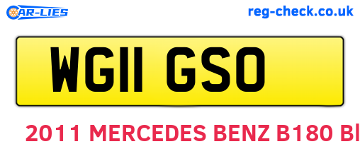 WG11GSO are the vehicle registration plates.