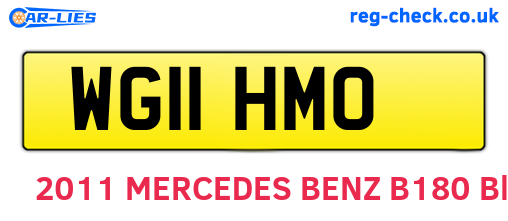WG11HMO are the vehicle registration plates.