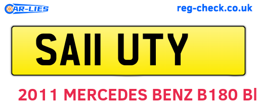 SA11UTY are the vehicle registration plates.