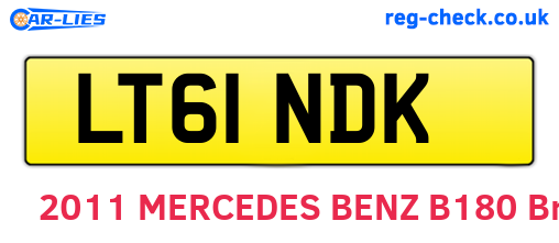 LT61NDK are the vehicle registration plates.