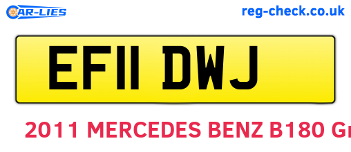 EF11DWJ are the vehicle registration plates.