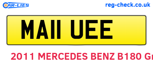 MA11UEE are the vehicle registration plates.