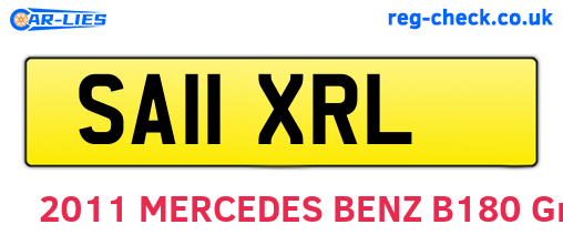 SA11XRL are the vehicle registration plates.