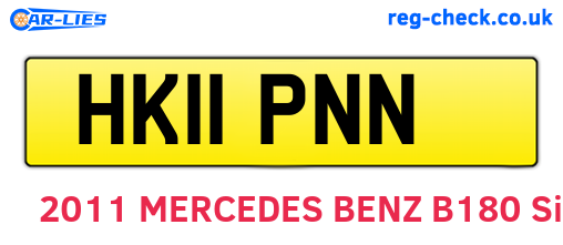 HK11PNN are the vehicle registration plates.