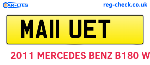 MA11UET are the vehicle registration plates.