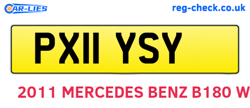 PX11YSY are the vehicle registration plates.