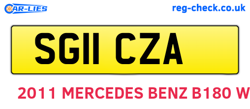 SG11CZA are the vehicle registration plates.