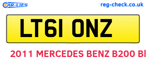 LT61ONZ are the vehicle registration plates.