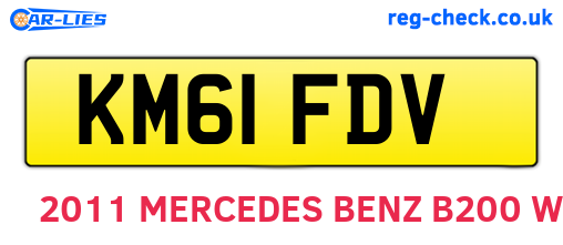 KM61FDV are the vehicle registration plates.