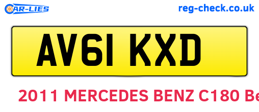 AV61KXD are the vehicle registration plates.