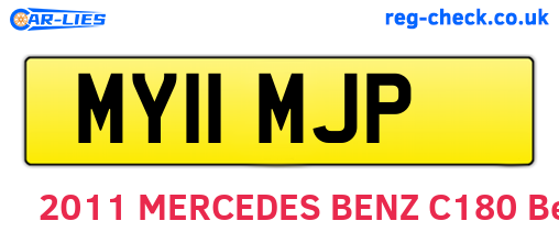 MY11MJP are the vehicle registration plates.
