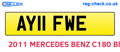 AY11FWE are the vehicle registration plates.