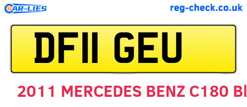 DF11GEU are the vehicle registration plates.