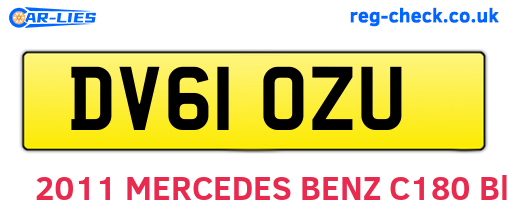 DV61OZU are the vehicle registration plates.