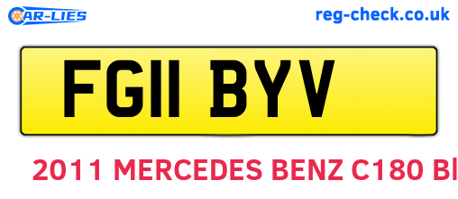 FG11BYV are the vehicle registration plates.