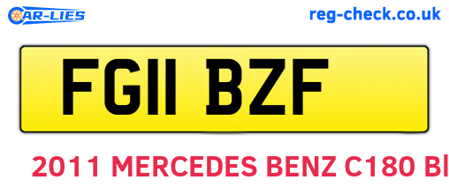 FG11BZF are the vehicle registration plates.
