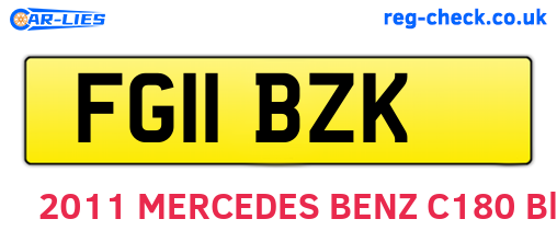 FG11BZK are the vehicle registration plates.