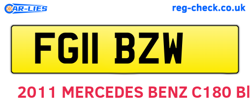 FG11BZW are the vehicle registration plates.