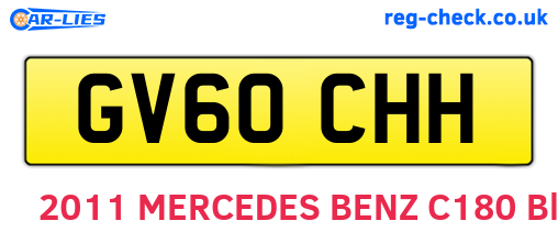 GV60CHH are the vehicle registration plates.