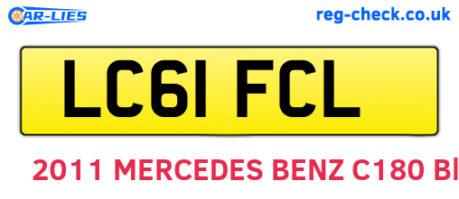 LC61FCL are the vehicle registration plates.