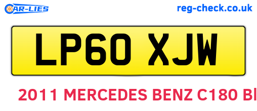 LP60XJW are the vehicle registration plates.