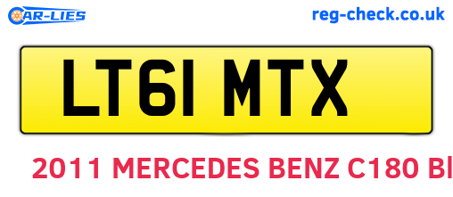LT61MTX are the vehicle registration plates.