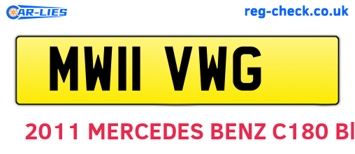 MW11VWG are the vehicle registration plates.