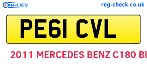 PE61CVL are the vehicle registration plates.