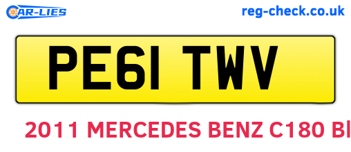 PE61TWV are the vehicle registration plates.
