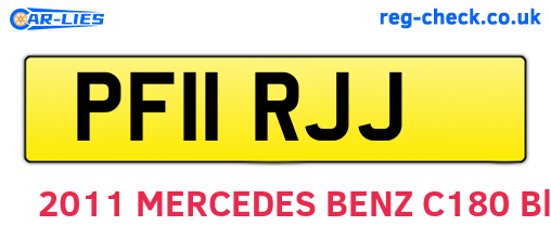 PF11RJJ are the vehicle registration plates.