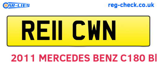 RE11CWN are the vehicle registration plates.