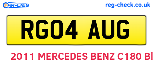 RG04AUG are the vehicle registration plates.