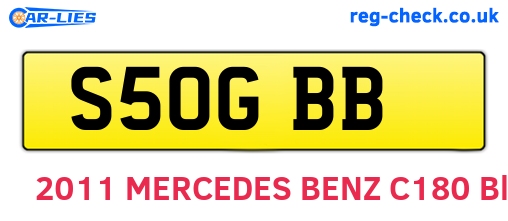 S50GBB are the vehicle registration plates.