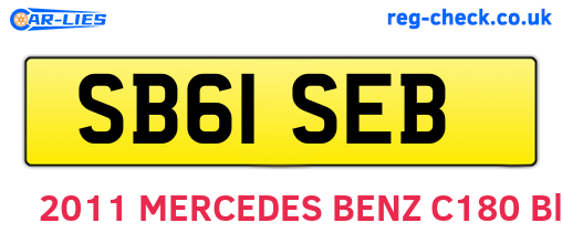 SB61SEB are the vehicle registration plates.