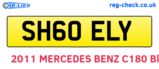 SH60ELY are the vehicle registration plates.