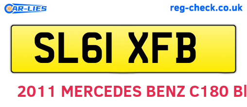 SL61XFB are the vehicle registration plates.