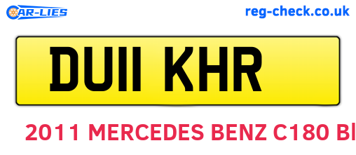 DU11KHR are the vehicle registration plates.