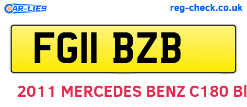 FG11BZB are the vehicle registration plates.