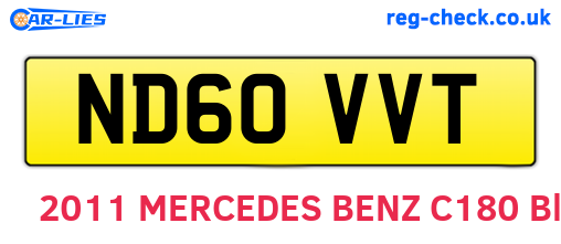 ND60VVT are the vehicle registration plates.