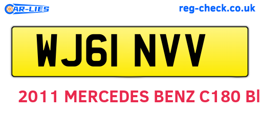 WJ61NVV are the vehicle registration plates.
