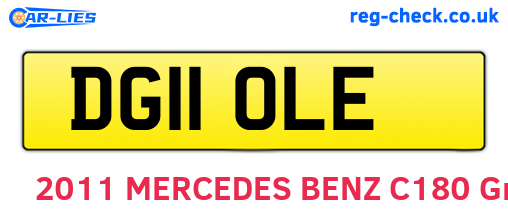 DG11OLE are the vehicle registration plates.