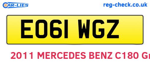 EO61WGZ are the vehicle registration plates.
