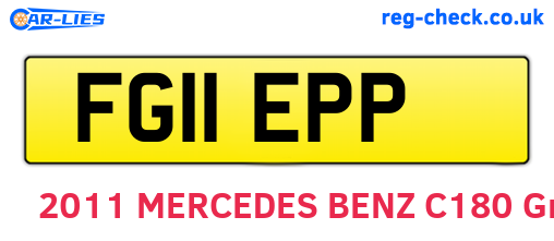 FG11EPP are the vehicle registration plates.