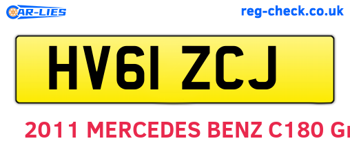 HV61ZCJ are the vehicle registration plates.