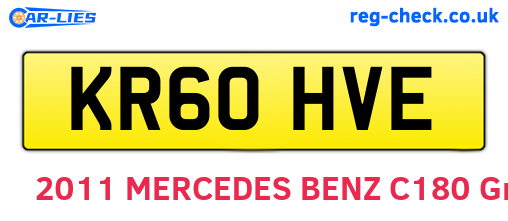 KR60HVE are the vehicle registration plates.