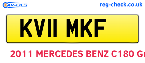 KV11MKF are the vehicle registration plates.