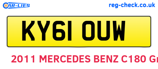 KY61OUW are the vehicle registration plates.