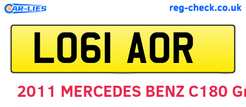 LO61AOR are the vehicle registration plates.
