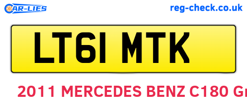 LT61MTK are the vehicle registration plates.