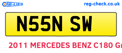 N55NSW are the vehicle registration plates.